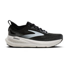 Men's Brooks Glycerin 23. Black upper. White midsole. Lateral view.