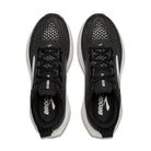 Men's Brooks Glycerin 23. Black upper. White midsole. Top view.