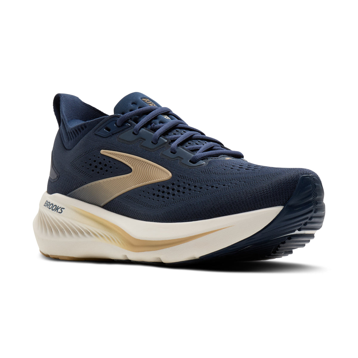 Brooks Glycerin 23 men's running shoe in Blue/Spellbound/Starfish, lateral view (image 1).