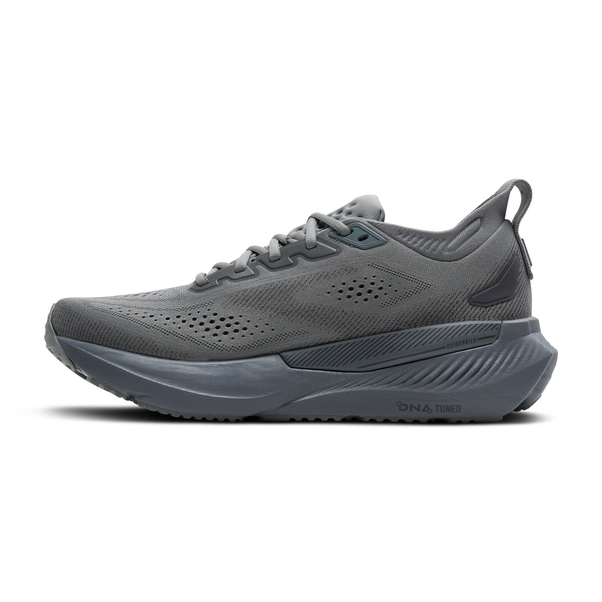 Brooks Glycerin GTS 23 men's stability running shoe in Grey/Blackened Pearl/Black, medial view (image 3).