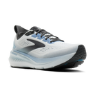 Brooks Glycerin GTS 23 men's stability running shoe in White/Rain/Baltic Sea, lateral view (image 1).