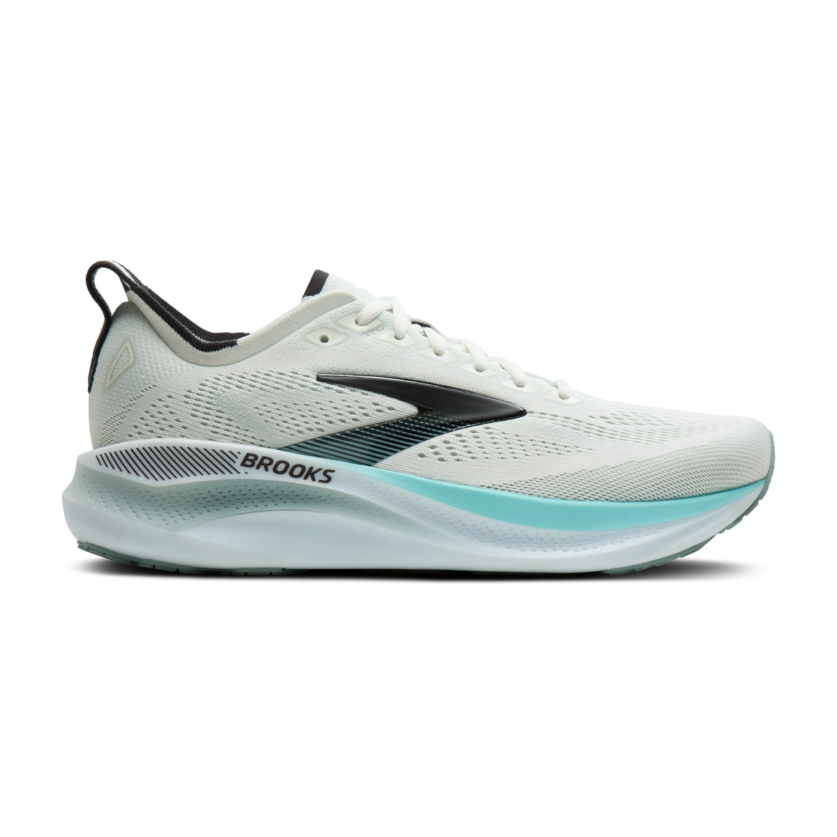 Men's Brooks Adrenaline GTS 26. White upper. White midsole. Lateral view.
