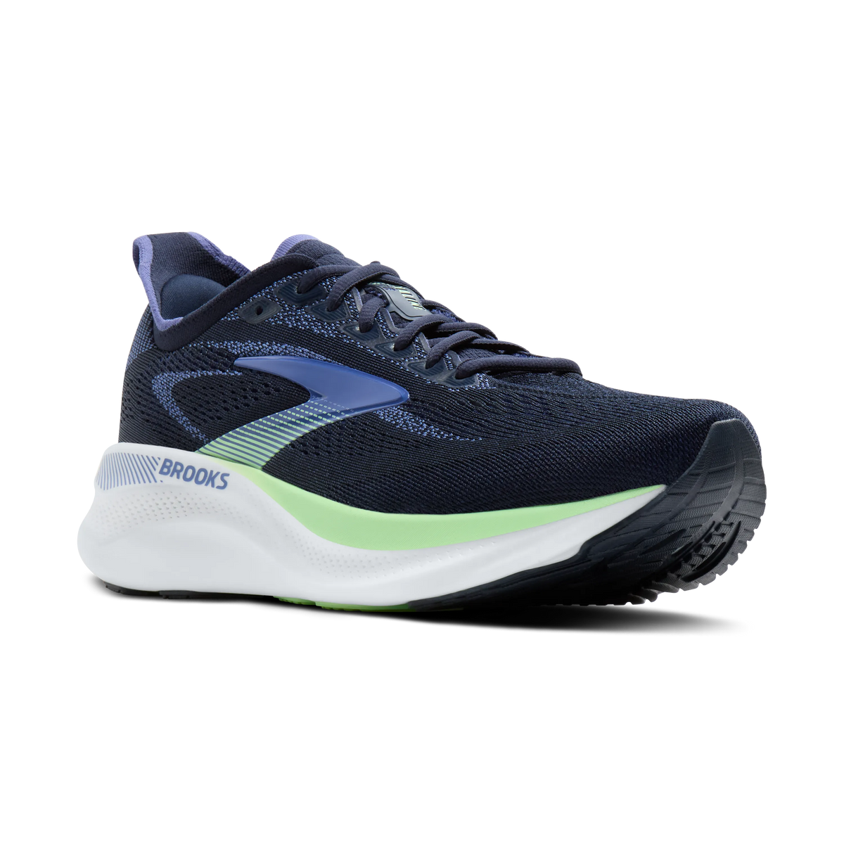 Men's Brooks Adrenaline GTS 26. Navy upper. White midsole. Lateral view.