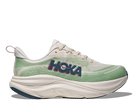 Women's Hoka Skyflow. Alabaster/Vintage Green. Lateral view.