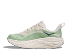 Women's Hoka Skyflow. Alabaster/Vintage Green. Medial view.