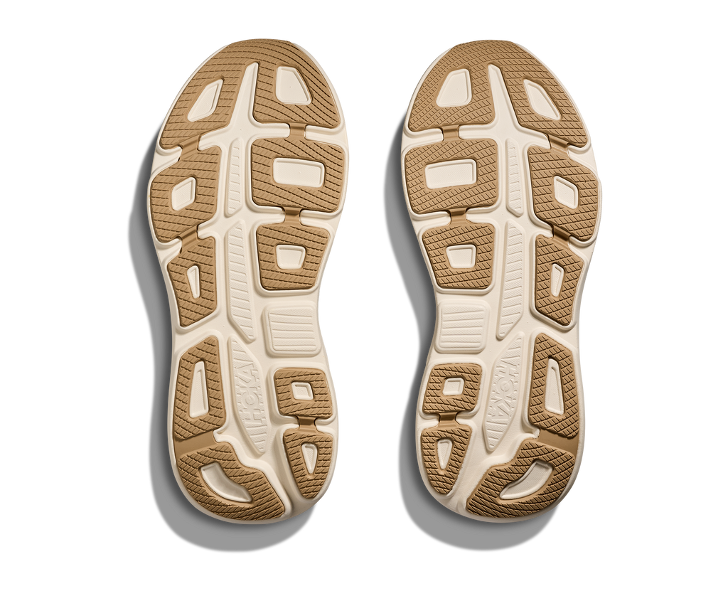 Men's Hoka Bondi 9. Dark Navy upper. White midsole. Bottom view.