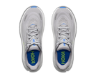 Men's Hoka Arahi 8. Grey upper. White midsole. Top view.