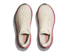 Women's HOKA Arahi 8 in Alabaster/Lingonberry, top view.