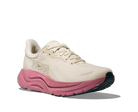 Women's HOKA Arahi 8 in Alabaster/Lingonberry, lateral view.
