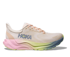 Women's HOKA Arahi 8 in Alabaster/Tangerine Glow, lateral view.