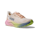 Women's HOKA Arahi 8 in Alabaster/Tangerine Glow, lateral view.