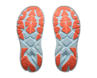 Women's Hoka Arahi 8. Light Blue upper. Light Blue midsole. Bottom view.