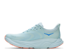 Women's Hoka Arahi 8. Light Blue upper. Light Blue midsole. Medial view.