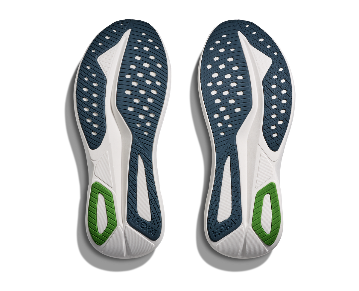 Men's HOKA Mach 7 in Varsity Navy/Faded Navy, outsole view.