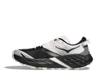 Men's Hoka Speedgoat 7. White/Black upper. Black midsole. Medial view.