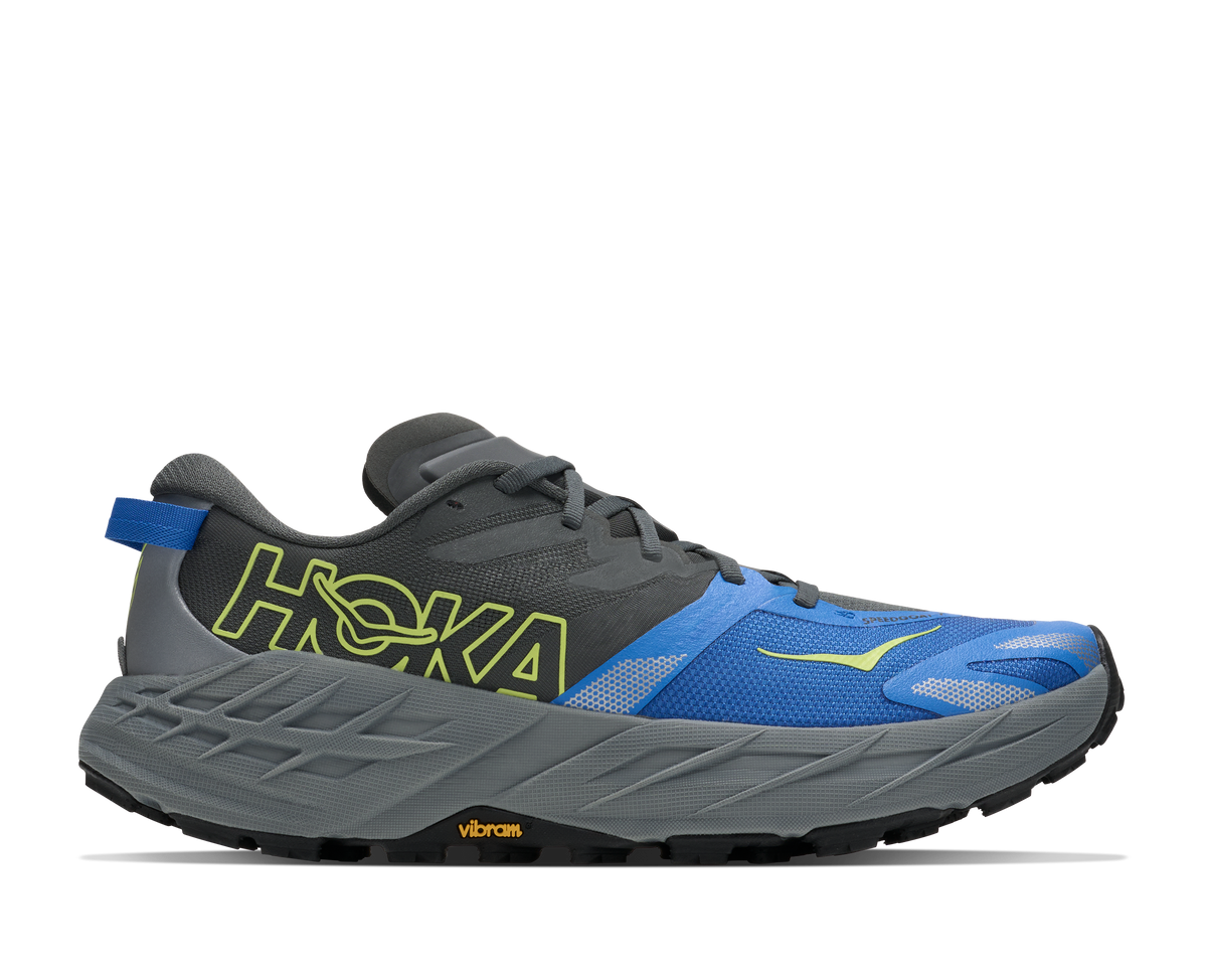 Men's HOKA Speedgoat 7 in Outer Orbit/Virtual Blue, lateral view.