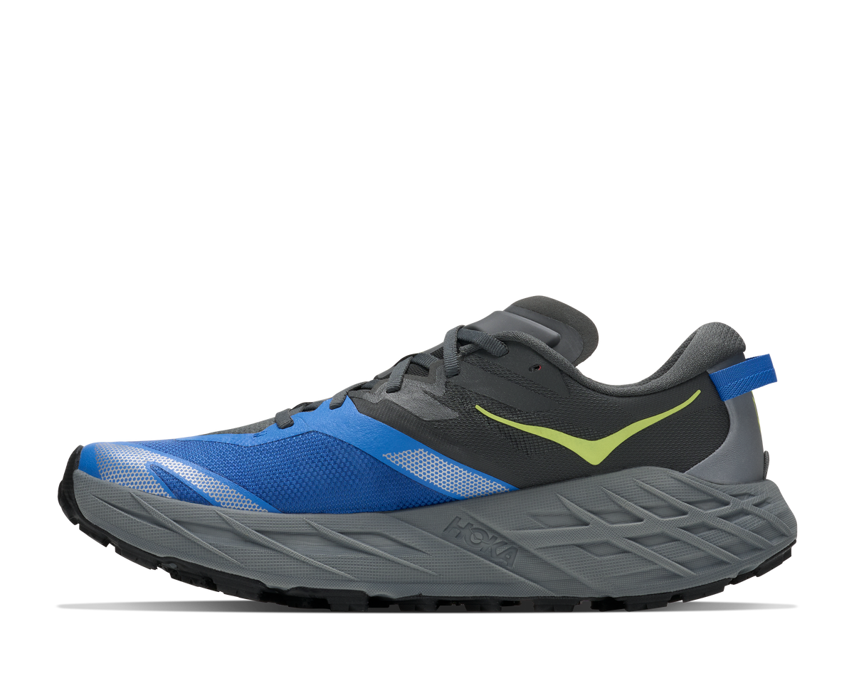Men's HOKA Speedgoat 7 in Outer Orbit/Virtual Blue, medial view.