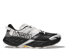 Women's Hoka Speedgoat 7. White/Black upper. Black midsole. Lateral view.