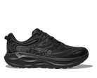 Men's Hoka Gaviota 6. Black upper. Black midsole. Lateral view.