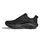 Men's Hoka Gaviota 6. Black upper. Black midsole. Medial view.