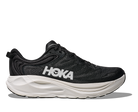 Men's Hoka Gaviota 6. Black upper. White midsole. Lateral view.