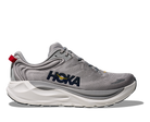 Men's Hoka Gaviota 6. Grey upper. White midsole. Lateral view.