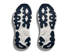 Men's Hoka Gaviota 6. Grey upper. White midsole. Bottom view.