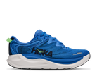 Men's Hoka Gaviota 6. Blue upper. White midsole. Lateral view.