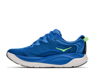 Men's Hoka Gaviota 6. Blue upper. White midsole. Medial view.