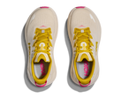 Women's Hoka Gaviota 6. White upper. White midsole. Top view.