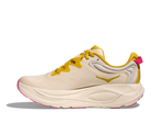 Women's Hoka Gaviota 6. White upper. White midsole. Medial view.