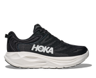 Women's Hoka Gaviota 6. Black upper. White midsole. Lateral view.