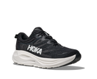 Women's Hoka Gaviota 6. Black upper. White midsole. Lateral view.