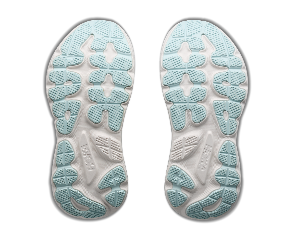 Women's Hoka Gaviota 6. Dark Navy upper. White midsole. Bottom view.