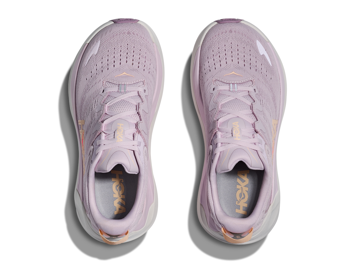 Women's Hoka Gaviota 6. Lilac upper. White midsole. Top view.