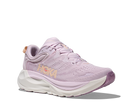 Women's Hoka Gaviota 6. Lilac upper. White midsole. Lateral view.