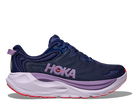 Women's Hoka Gaviota 6. Dark Navy upper. Light Grey midsole. Lateral view.