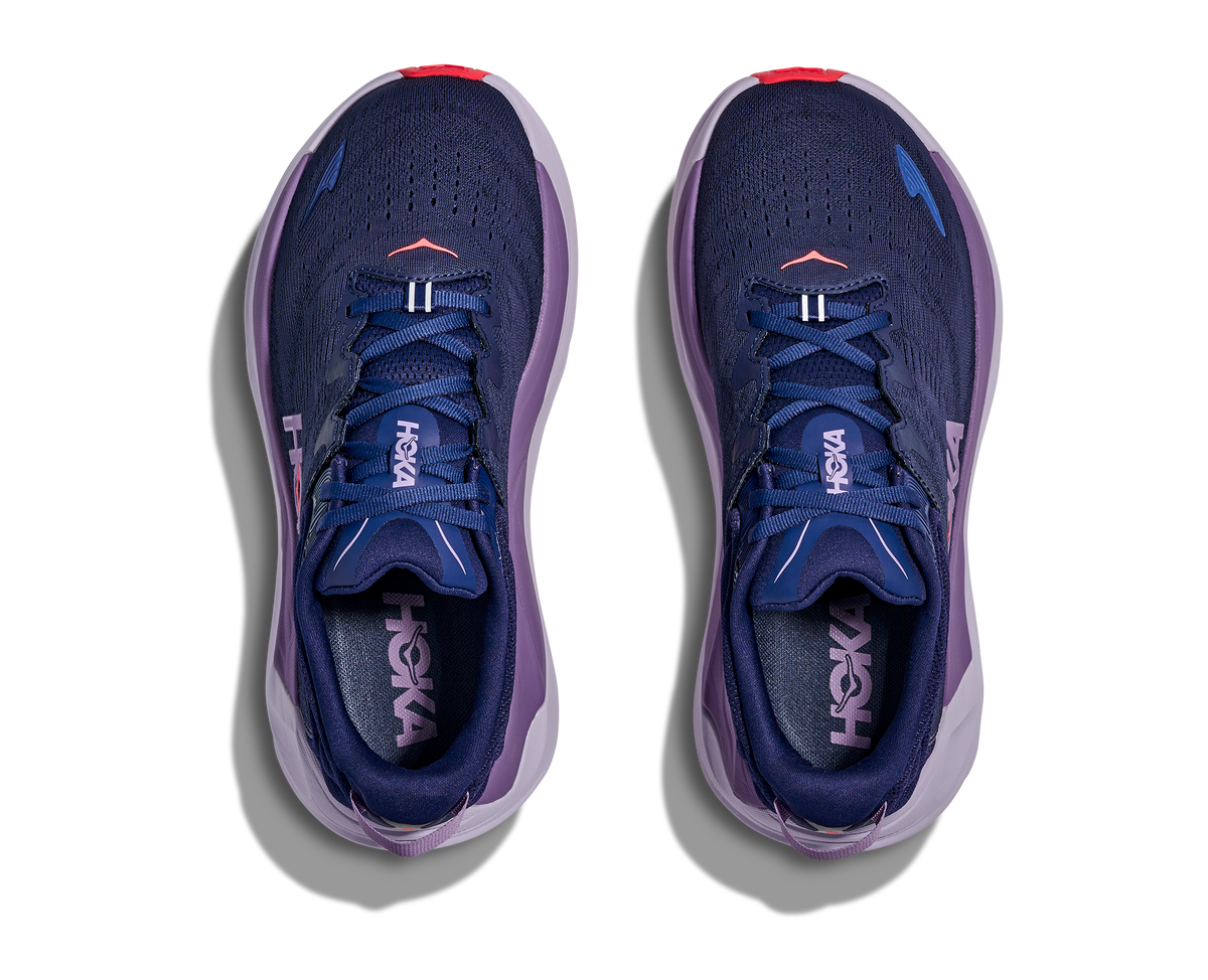 Women's Hoka Gaviota 6. Dark Navy upper. Light Grey midsole. Top view.