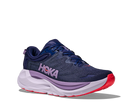 Women's Hoka Gaviota 6. Dark Navy upper. Light Grey midsole. Lateral view.
