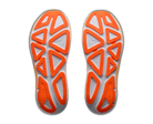 Men's Hoka Clifton Pro. Light Grey upper. White midsole. Bottom view.