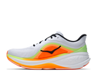 Men's Hoka Clifton Pro. Light Grey upper. White midsole. Medial view.