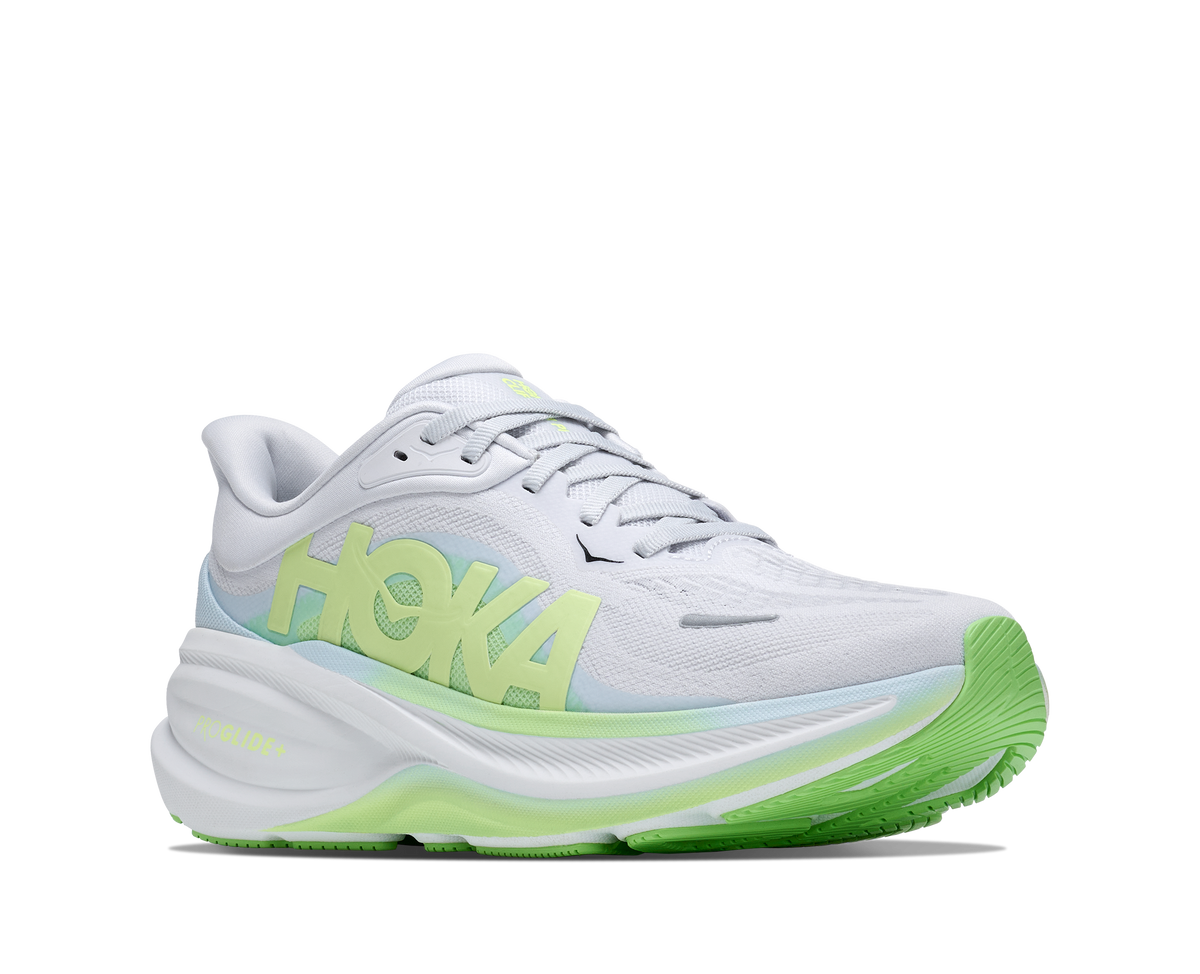 Women's HOKA Clifton Pro in Cosmic Grey/Neon Yuzu, lateral view.