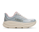 Women's Hoka Bondi 9. Light Blue upper. Off White midsole. Lateral view.