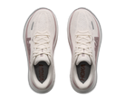 Women's HOKA Clifton Pro in Alabaster/Pink Opal, top view.