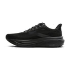 Women's Brooks Ghost 17. Black upper. Black midsole. Medial view.