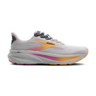 Women's Brooks Ghost 17. Grey upper. Grey midsole. Lateral view.
