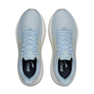 Women's Brooks Ghost 17. Light blue upper. Tan and white midsole. Top view.