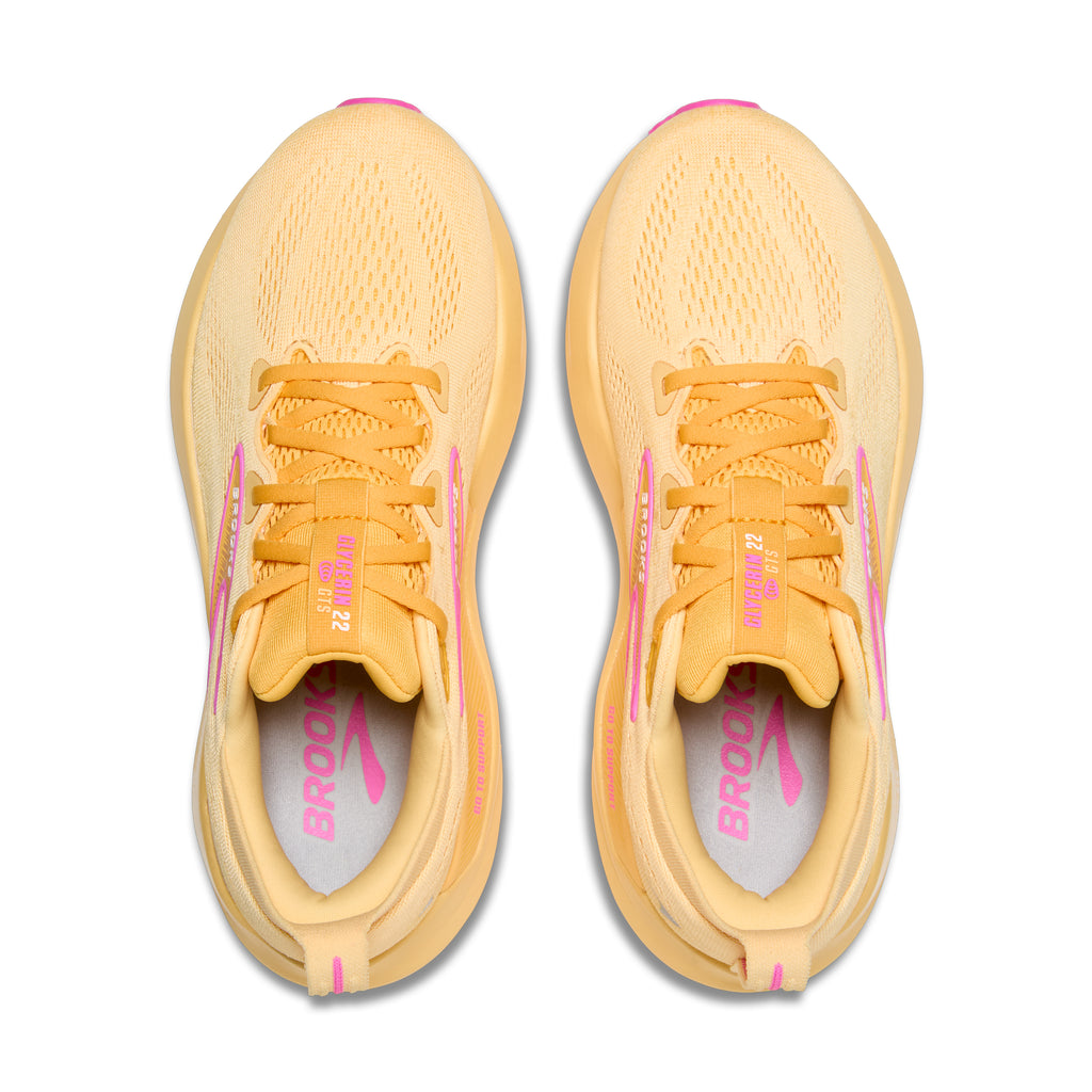 Women's Brooks Glycerin GTS 22. Light Orange upper. Light Orange midsole. Top view.
