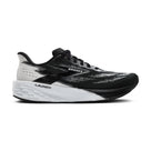 Women's Brooks Launch 11. Black/White upper. Black/White midsole. Lateral view.