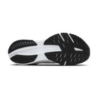 Women's Brooks Launch 11. Black/White upper. Black/White midsole. Bottom view.